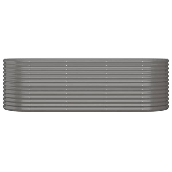 vidaXL plantekasse 224x80x68 cm pulverlakeret stål grå