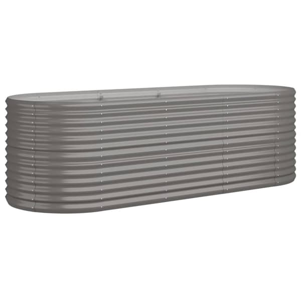 vidaXL plantekasse 224x80x68 cm pulverlakeret stål grå