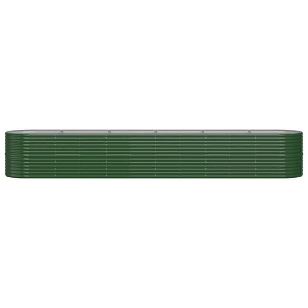 vidaXL plantekasse 440x80x68 cm pulverlakeret stål grøn