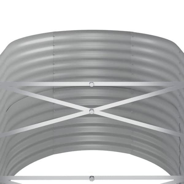 vidaXL plantekasse 440x80x68 cm pulverlakeret stål grå