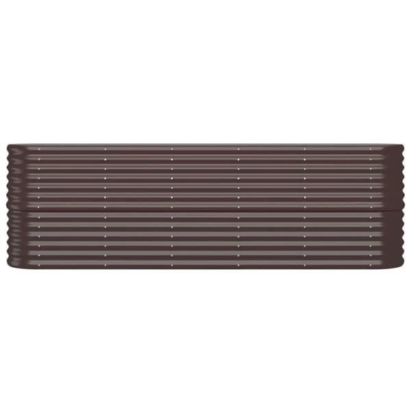 vidaXL plantekasse 224x40x68 cm pulverlakeret stål brun