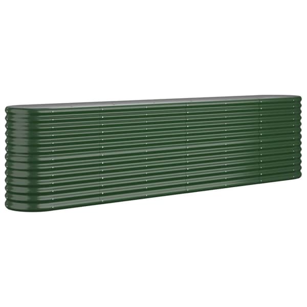 vidaXL plantekasse 260x40x68 cm pulverlakeret stål grøn