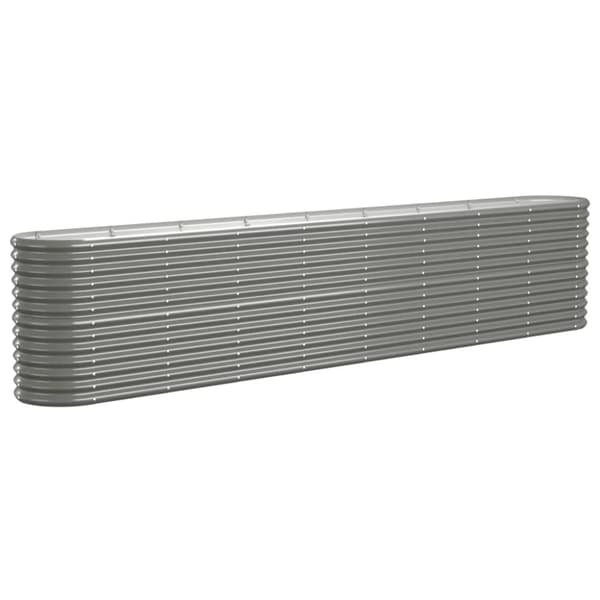 vidaXL plantekasse 332x40x68 cm pulverlakeret stål grå