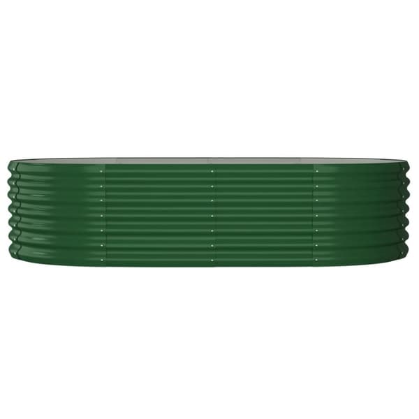 vidaXL plantekasse 152x80x36 cm pulverlakeret stål grøn