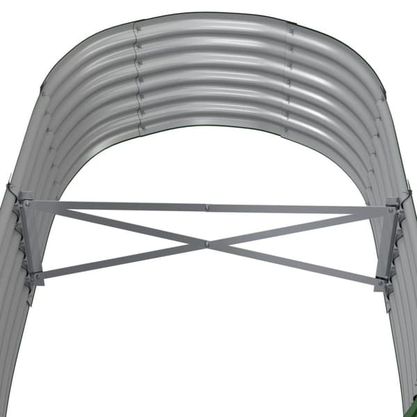vidaXL plantekasse 152x80x36 cm pulverlakeret stål grøn