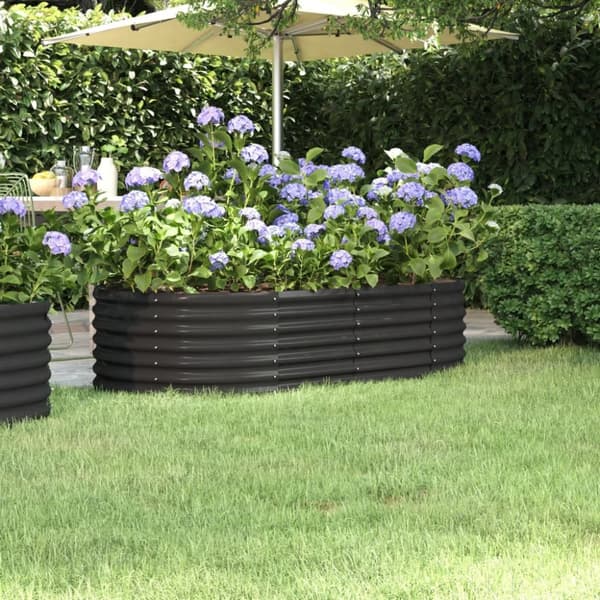 vidaXL plantekasse 152x80x36 cm pulverlakeret stål antracitgrå