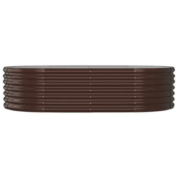 vidaXL plantekasse 152x80x36 cm pulverlakeret stål brun