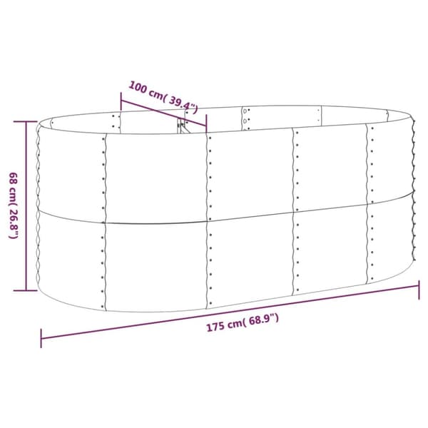 vidaXL plantekasse 175x100x68 cm pulverlakeret stål antracitgrå