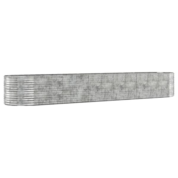 vidaXL plantekasse 507x100x68 cm pulverlakeret stål sølvfarvet