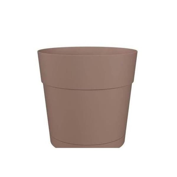 Blomma burk och rund capri -rund - plast - vattentank - 35 cm diameter - taupe - Artevasi