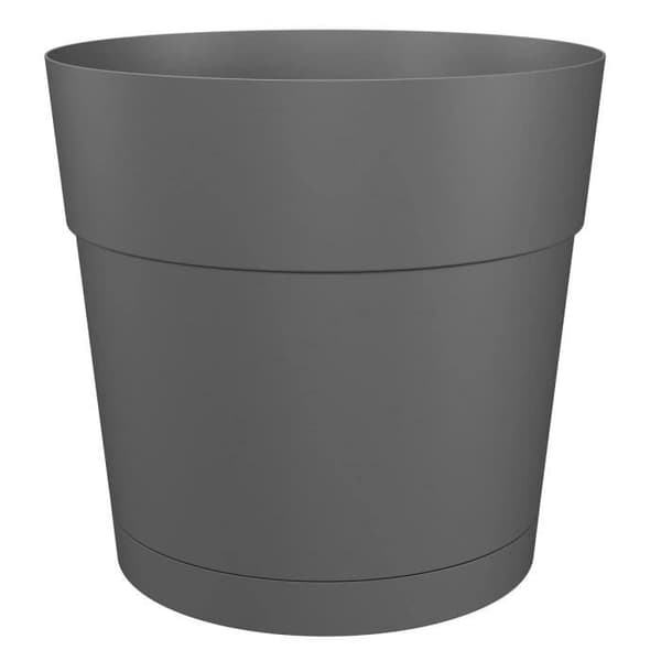 Blommorpanna och rund capri -rund - Plast - Vattentank - Diameter 30 cm - Anthracite - Artevasi