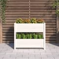 Miniatyrbilde 3 av 9: vidaXL Plantekasse hvit 77x25x66 cm heltre furu