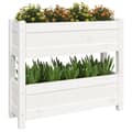 Miniatyrbilde 4 av 9: vidaXL Plantekasse hvit 77x25x66 cm heltre furu