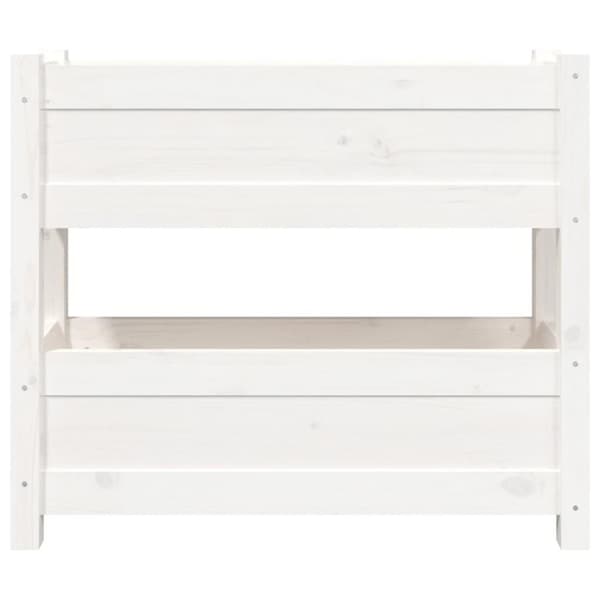 vidaXL Plantekasse hvit 77x25x66 cm heltre furu