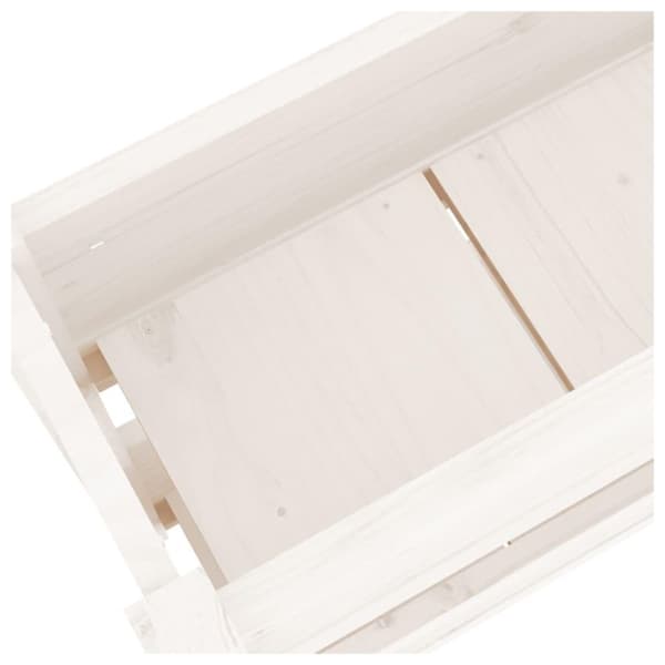 vidaXL Plantekasse hvit 77x25x66 cm heltre furu