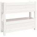 Miniatyrbilde 2 av 9: vidaXL Plantekasse hvit 77x25x66 cm heltre furu