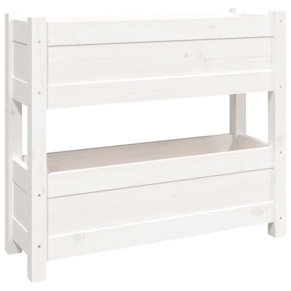 vidaXL Plantekasse hvit 77x25x66 cm heltre furu