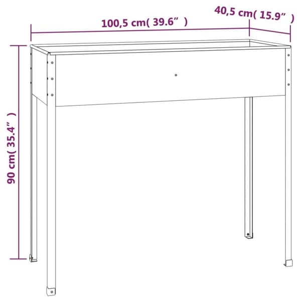 vidaXL Odlingslåda antracit 100,5x40,5x90 cm galvaniserat stål
