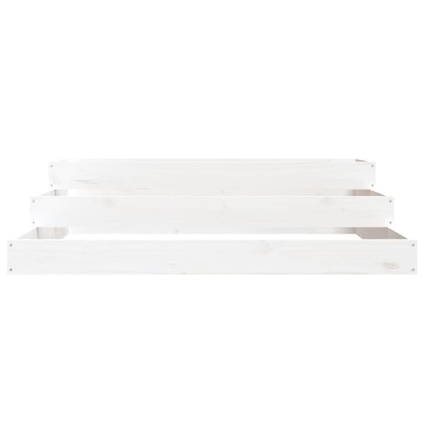 vidaXL Plantekasse hvit 107x107x27 cm heltre furu