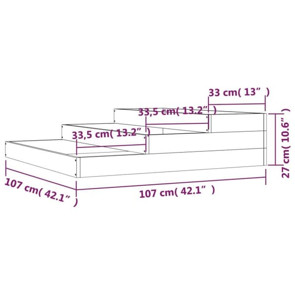 vidaXL Plantekasse hvit 107x107x27 cm heltre furu