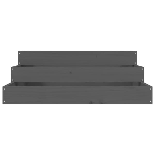 vidaXL Plantekasse grå 78x78x27 cm heltre furu