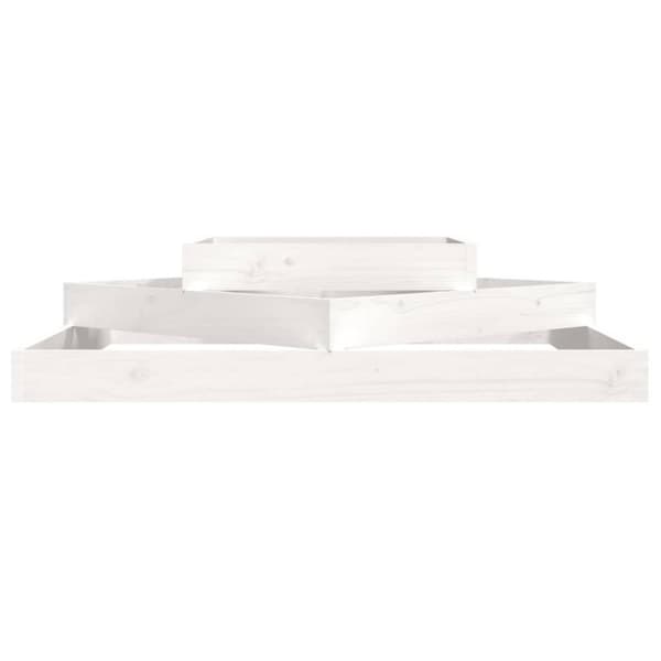 vidaXL Odlingslåda vit 112x112x27 cm massiv furu