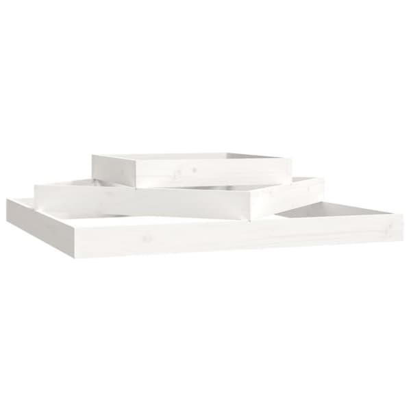 vidaXL Odlingslåda vit 112x112x27 cm massiv furu