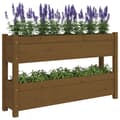 Miniatyrbild 4 av 9: vidaXL Odlingslåda honungsbrun 112x25x66 cm massiv furu
