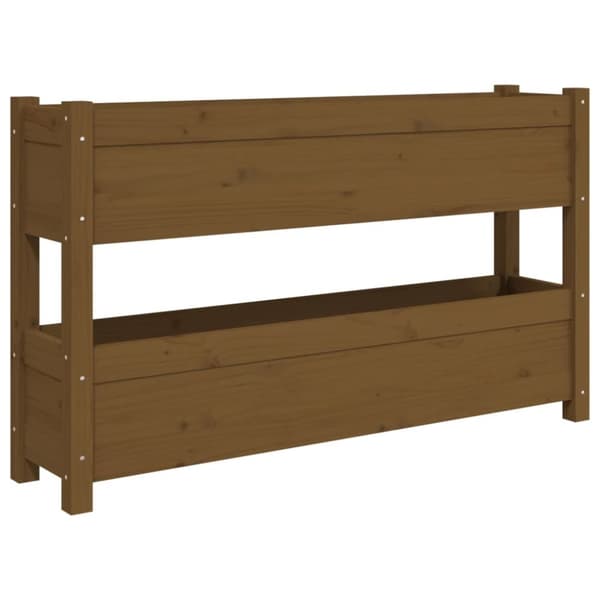 vidaXL Odlingslåda honungsbrun 112x25x66 cm massiv furu