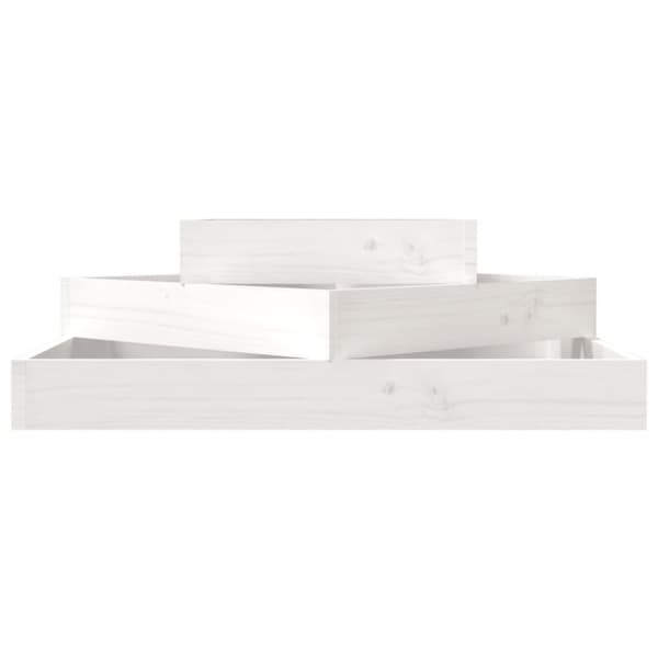 vidaXL Plantekasse hvit 83x83x27 cm heltre furu