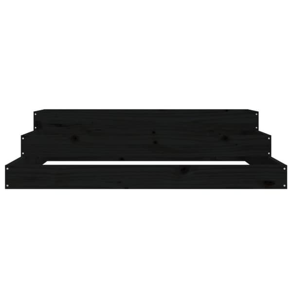 vidaXL Odlingslåda svart 107x107x27 cm massiv furu