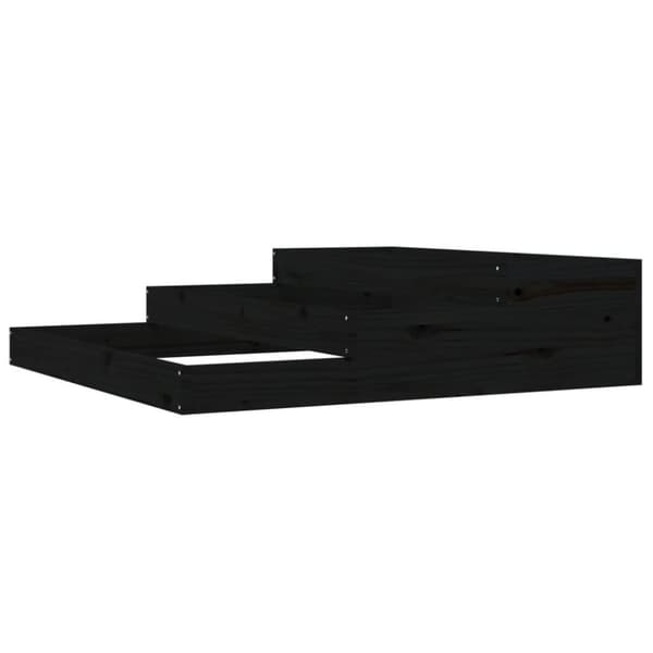 vidaXL Plantekasse svart 107x107x27 cm heltre furu