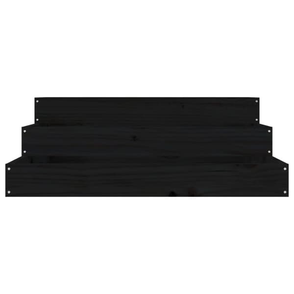 vidaXL Odlingslåda svart 78x78x27 cm massiv furu
