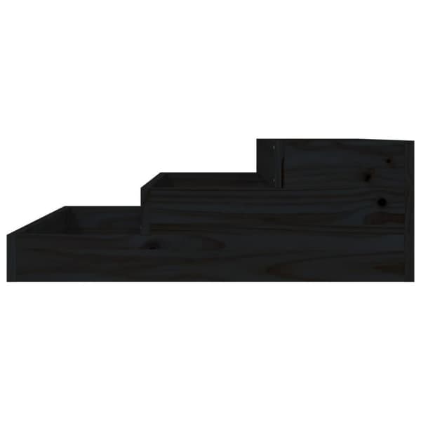vidaXL Odlingslåda svart 78x78x27 cm massiv furu