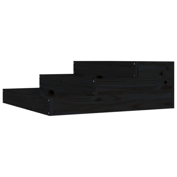 vidaXL Odlingslåda svart 78x78x27 cm massiv furu