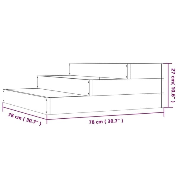 vidaXL Plantekasse hvit 78x78x27 cm heltre furu