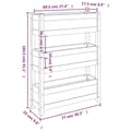 Miniatyrbild 9 av 9: vidaXL Odlingslåda 77x25x104,5 cm massiv furu