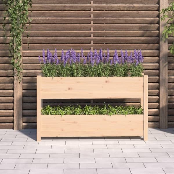 vidaXL Odlingslåda 112x25x66 cm massiv furu