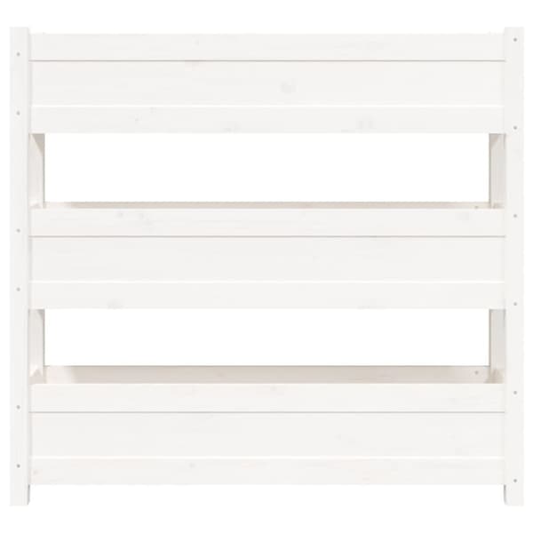 vidaXL Odlingslåda vit 112x25x104,5 cm massiv furu