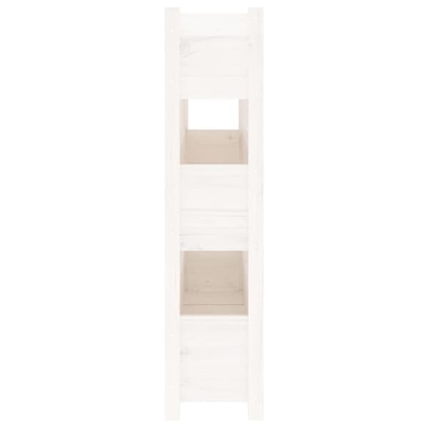 vidaXL Odlingslåda vit 112x25x104,5 cm massiv furu