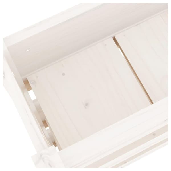 vidaXL Odlingslåda vit 112x25x104,5 cm massiv furu