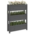 Miniatyrbilde 4 av 9: vidaXL Plantekasse grå 77x25x104,5 cm heltre furu