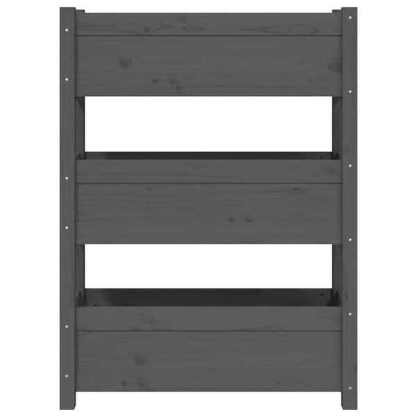 vidaXL Plantekasse grå 77x25x104,5 cm heltre furu