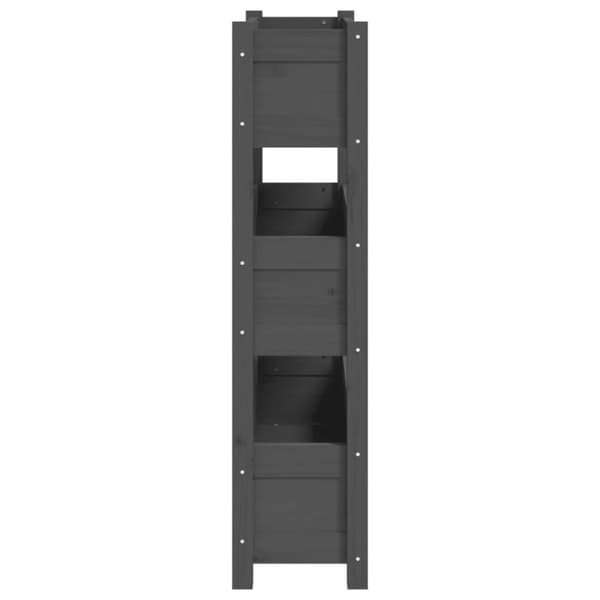vidaXL Plantekasse grå 77x25x104,5 cm heltre furu
