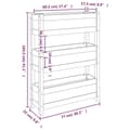 Miniatyrbilde 9 av 9: vidaXL Plantekasse grå 77x25x104,5 cm heltre furu