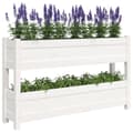 Miniatyrbild 4 av 11: vidaXL Odlingslåda vit 112x25x66 cm massiv furu
