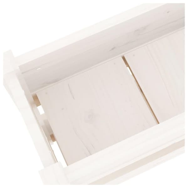 vidaXL Odlingslåda vit 112x25x66 cm massiv furu