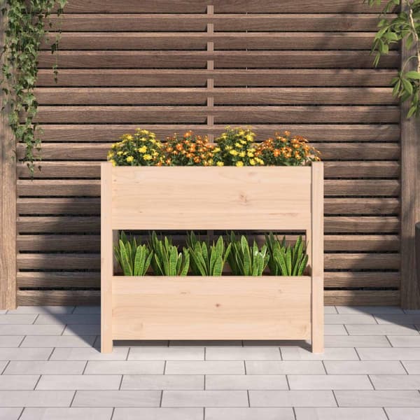 vidaXL Odlingslåda 77x25x66 cm massiv furu
