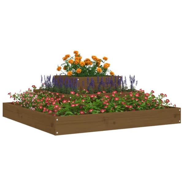 vidaXL Plantekasse honningbrun 80x80x27 cm heltre furu
