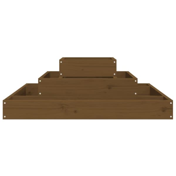 vidaXL Plantekasse honningbrun 80x80x27 cm heltre furu